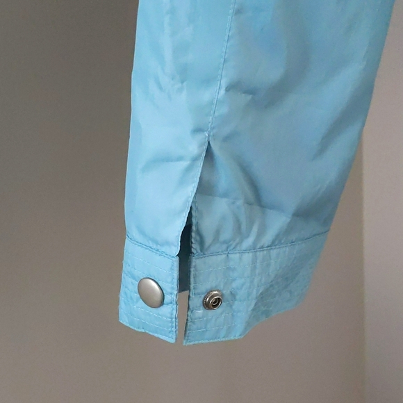 Forever 21 Blue Zip up Nylon Jacket with Mesh Lining Sz L Juniors - Picture 6 of 8